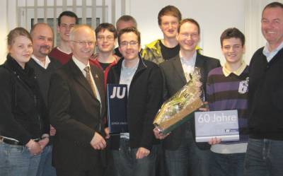 Der JU-Vorstand 2009 mit BM Heinz hmann.